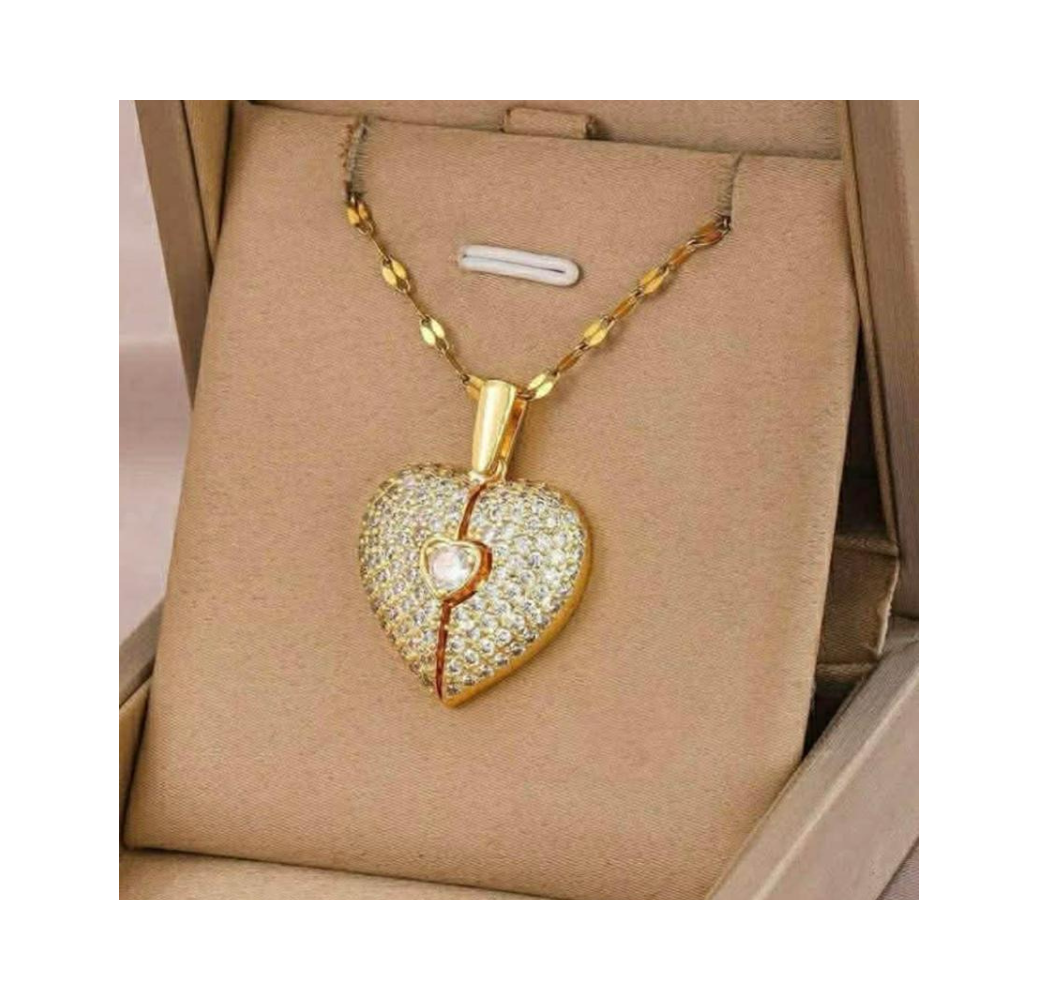 Chaine Coeur en acier inoxydable 