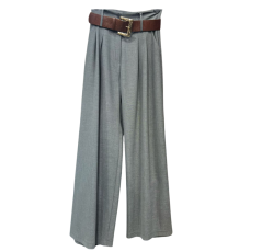 Pantalon gris classique avec ceinture