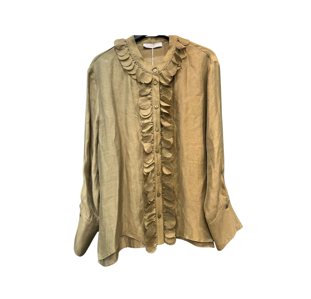 Chemise vert jaune avec détails