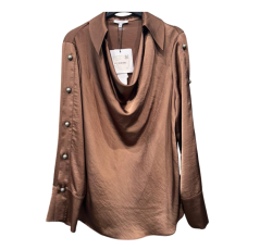 Chemise marron avec boutons en soie