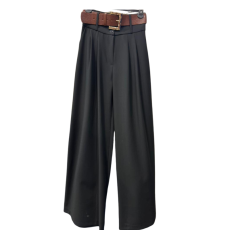Pantalon classique noir avec ceinture