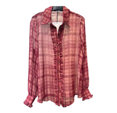 Chemise rose à carreaux transparente