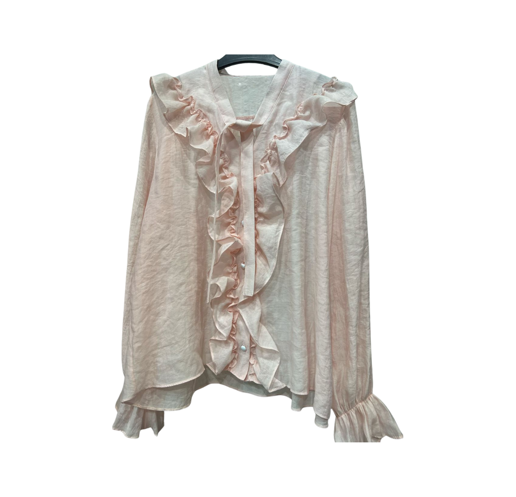 Chemise rose transparente