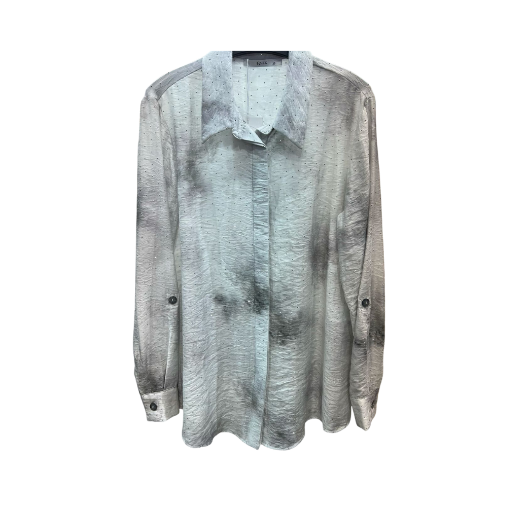 Chemise grise avec strass