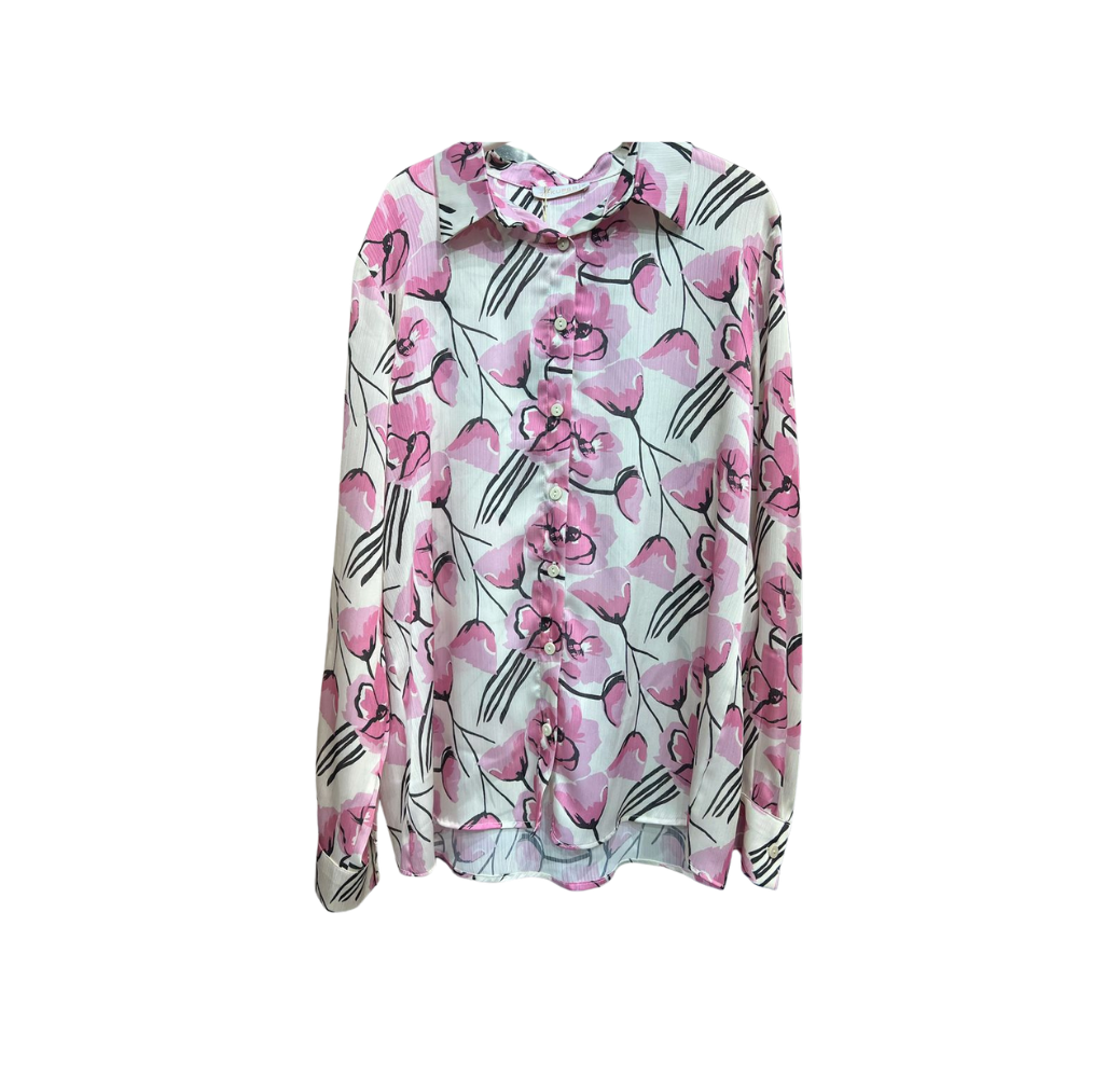 Chemise blanche à fleurs