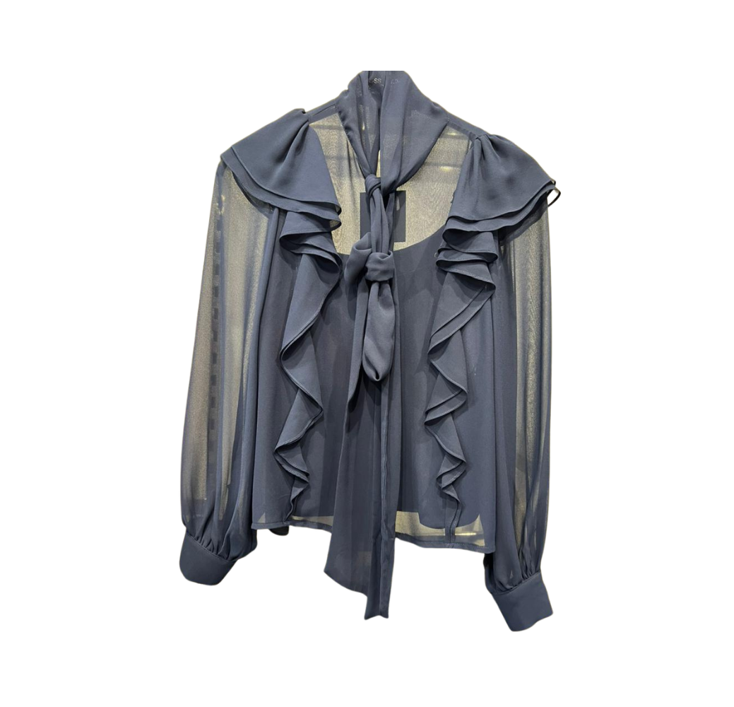 Chemise bleu marine transparente