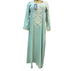 Robe d'hôtesse style traditionnel vert et beige