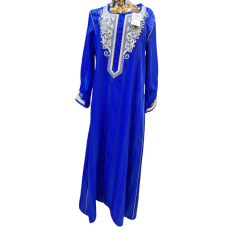 Robe d’hôtesse style Arabesque bleu roi