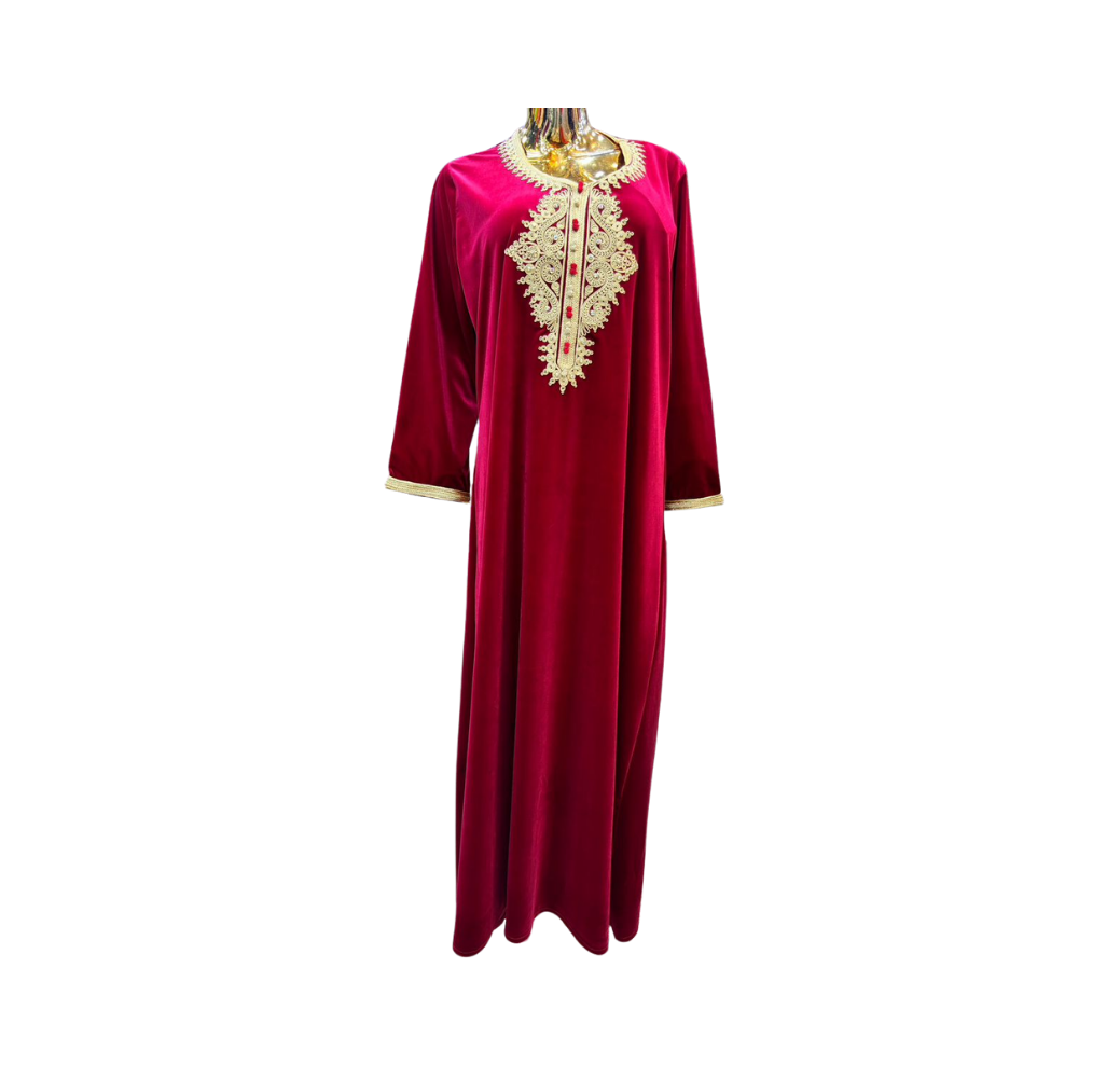 Robe d’hôtesse style Arabesque rouge