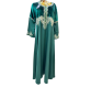 Robe d’hôtesse style Arabesque verte avec broderie