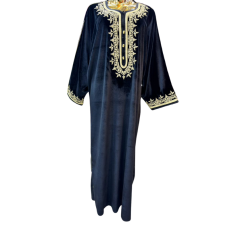 Robe d’hôtesse Noir style Arabesque avec Broderie