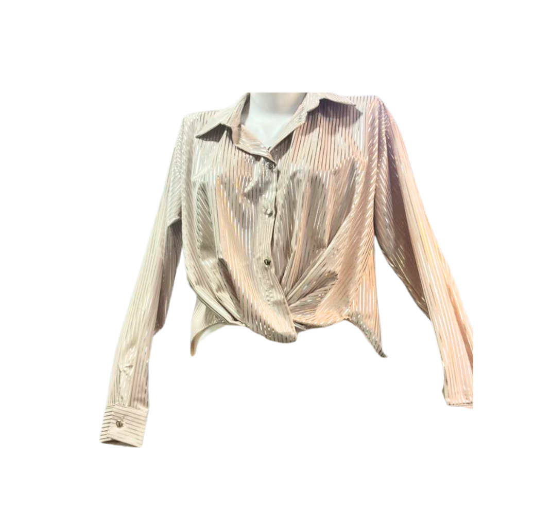 Chemisier Femme Rose Gold à Rayures