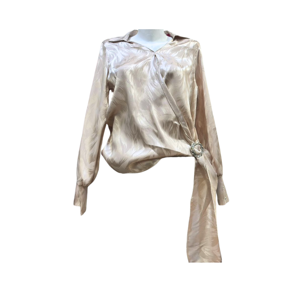 Chemisier Femme Beige Imprimé