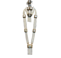 Ensemble en perles indiennes authentiques et perle avec zircon authentique