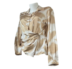 Chemisier Femme Beige et blanc Imprimé