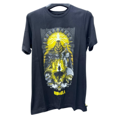 T-shirt Noir à Motif Signature