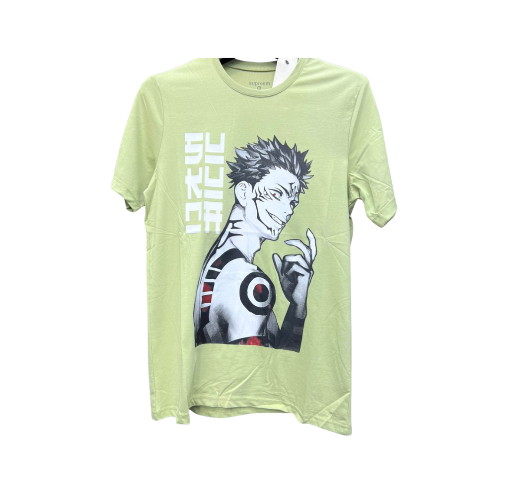 T-shirt Vert Pistache à Motif Anime