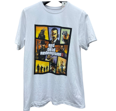 T-shirt Blanc à Motif Moderne