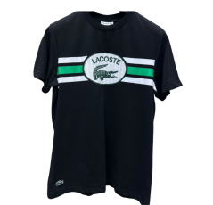 T-shirt Blanc à Motif Style Lacoste