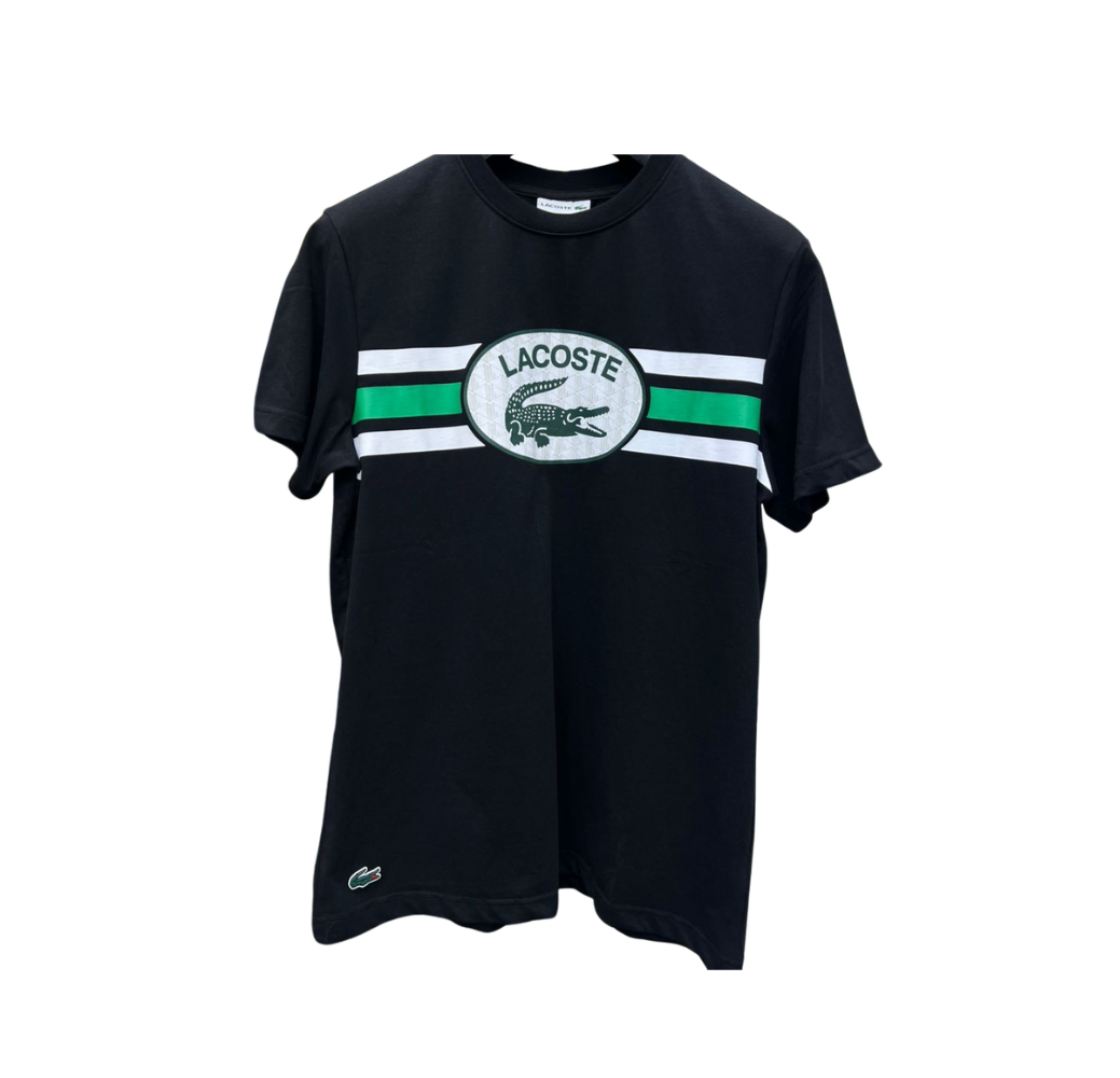 T-shirt Blanc à Motif Style Lacoste