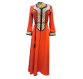 Robe d'hôtesse orange style qatari avec broderie