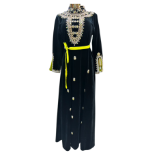 Robe d'hôtesse royale style mokhour imarati noir perlé
