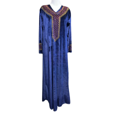 Robe d'hôtesse bleu perlé