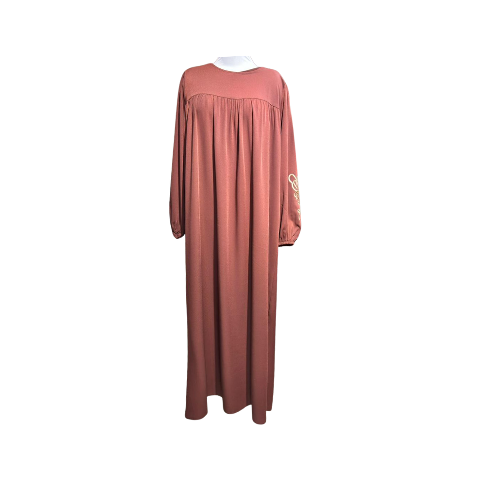 Hijab long élastiqué avec broderie