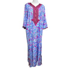 Robe d'intérieur imprimé avec broderie