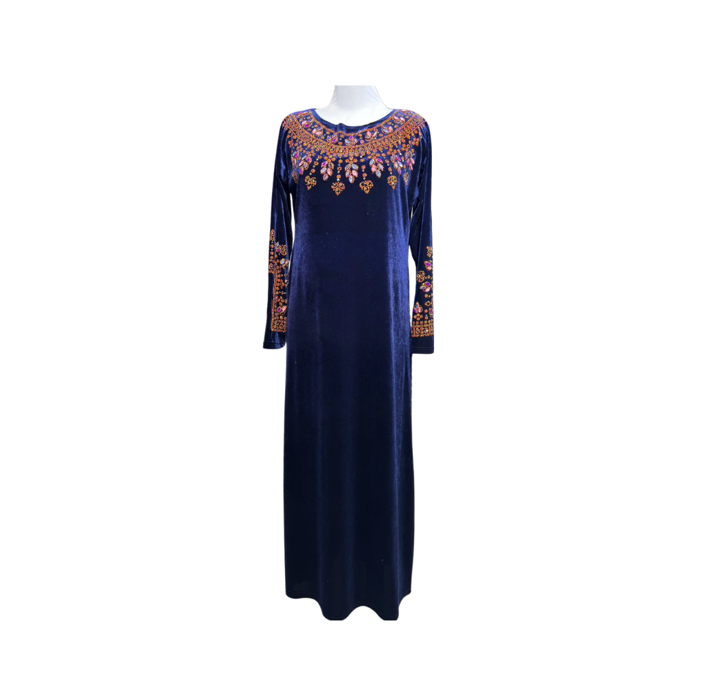 Robe d'hôtesse perlé style mokhour émiraty