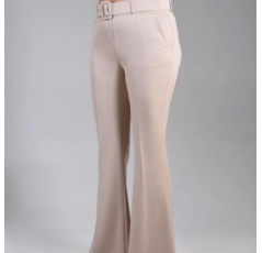 Pantalon femme patte d'éléphant avec ceinture