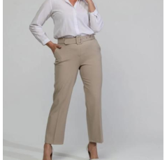 Pantalon femme classique droit avec ceinture
