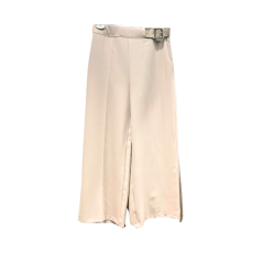 Pantalon femme large droit avec ceinture