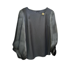 Chemisier femme classique avec broche & manches longues