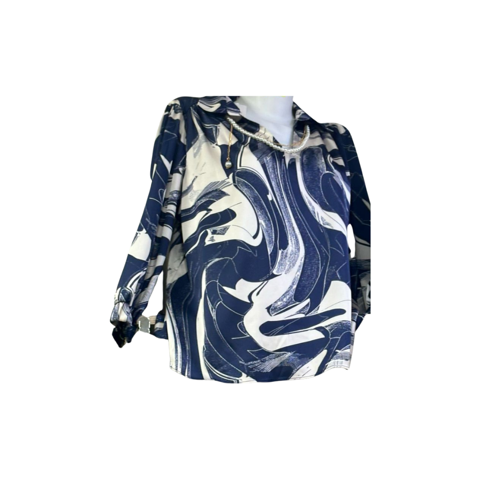 Chemisier femme imprimé avec collier