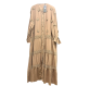 Robe longue avec broderie et motifs fleuris