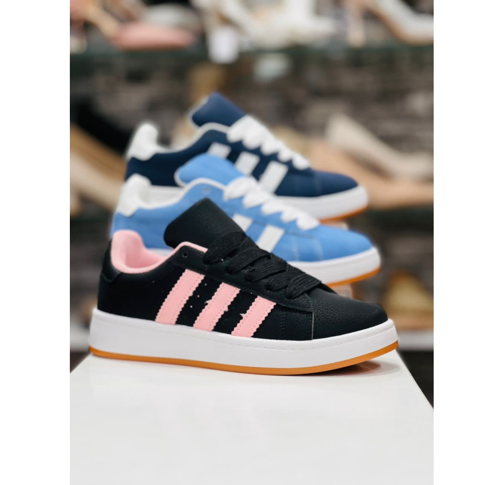 Adidas Campus simple (noir et rose)