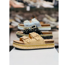 Mules clou tête ronde pour femme 