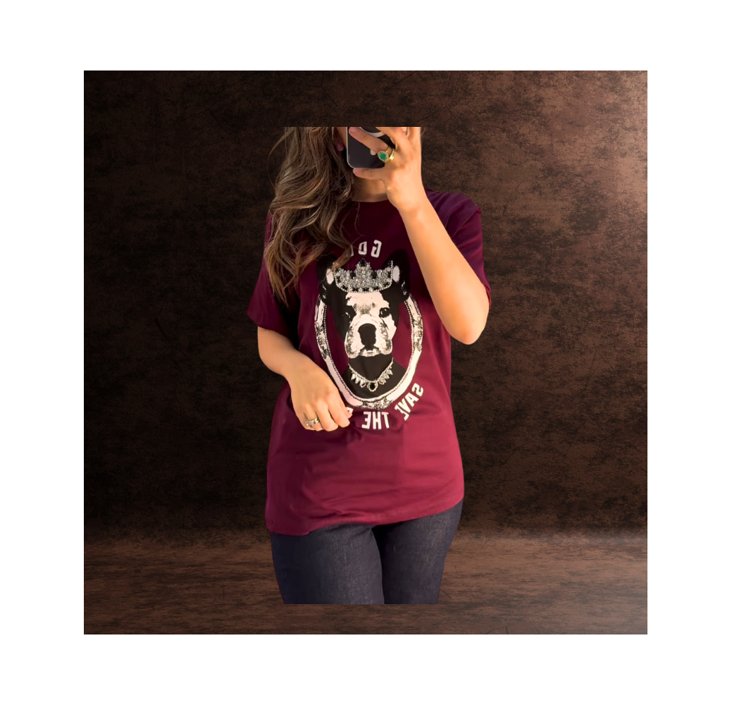 T-shirt imprimé avec strass pour femme T-shirt imprimé avec strass pour femme