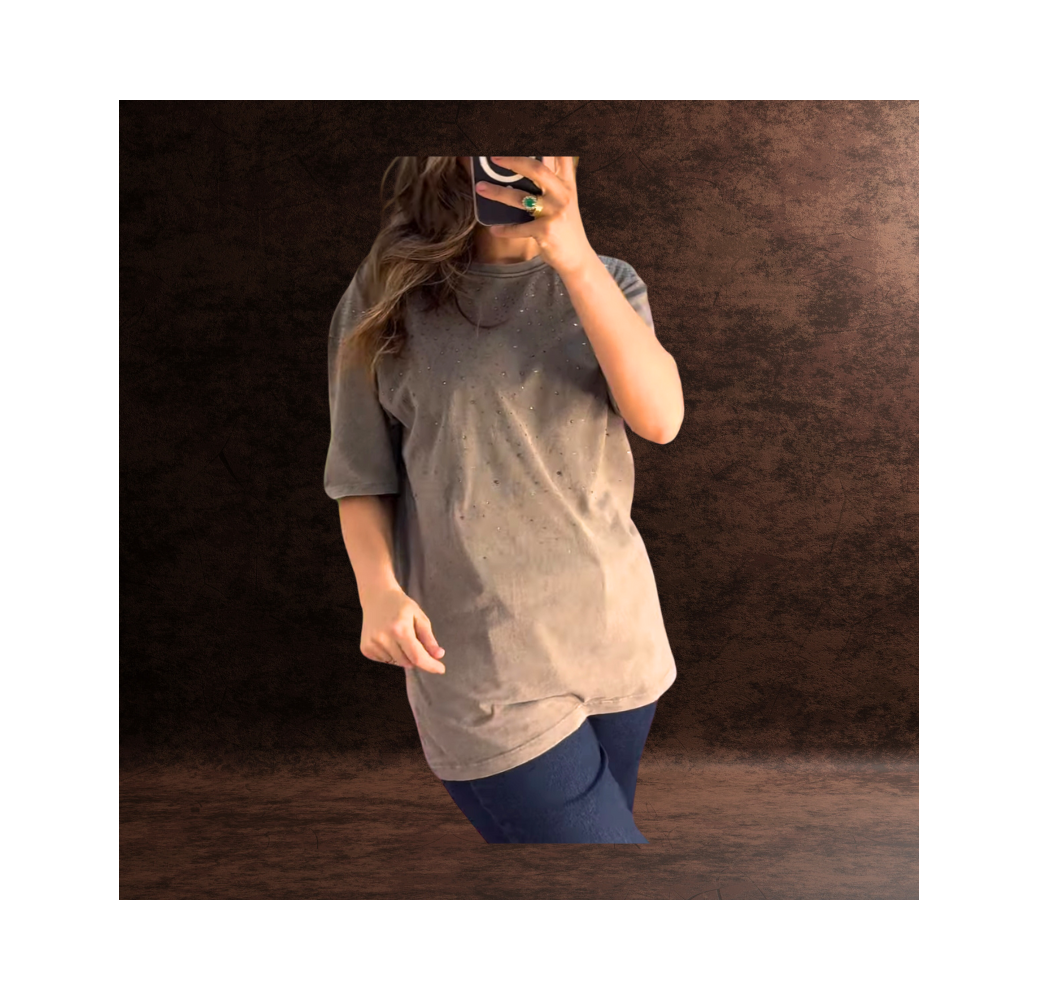 T-shirt avec strass pour femme