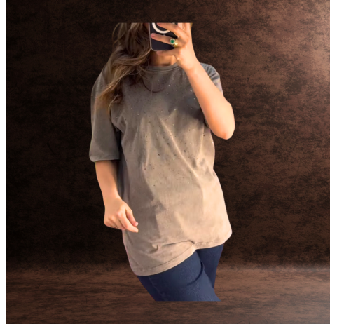 T-shirt avec strass pour femme