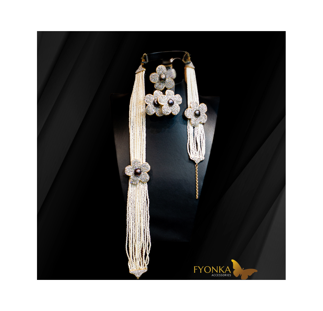 Parure en Joher indien hor - plaqué or - pierre d'agate / pierre de zircon