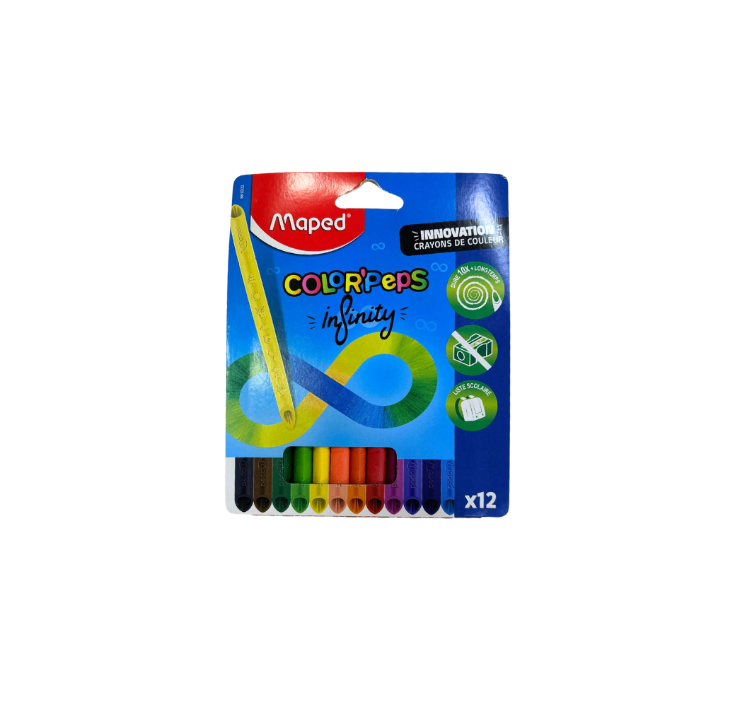 Crayons de couleur Color’Peps Infinity 12 – Maped Crayons de couleur Color’Peps Infinity 12 – Maped