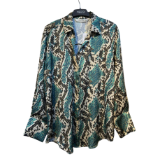 Chemise classique Fluide à motifs vert 