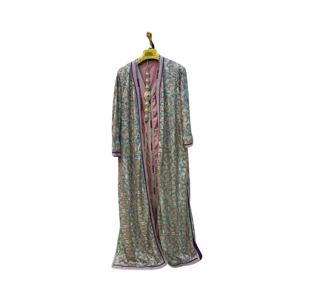 Caftan marocain Taqchita en sari indien 