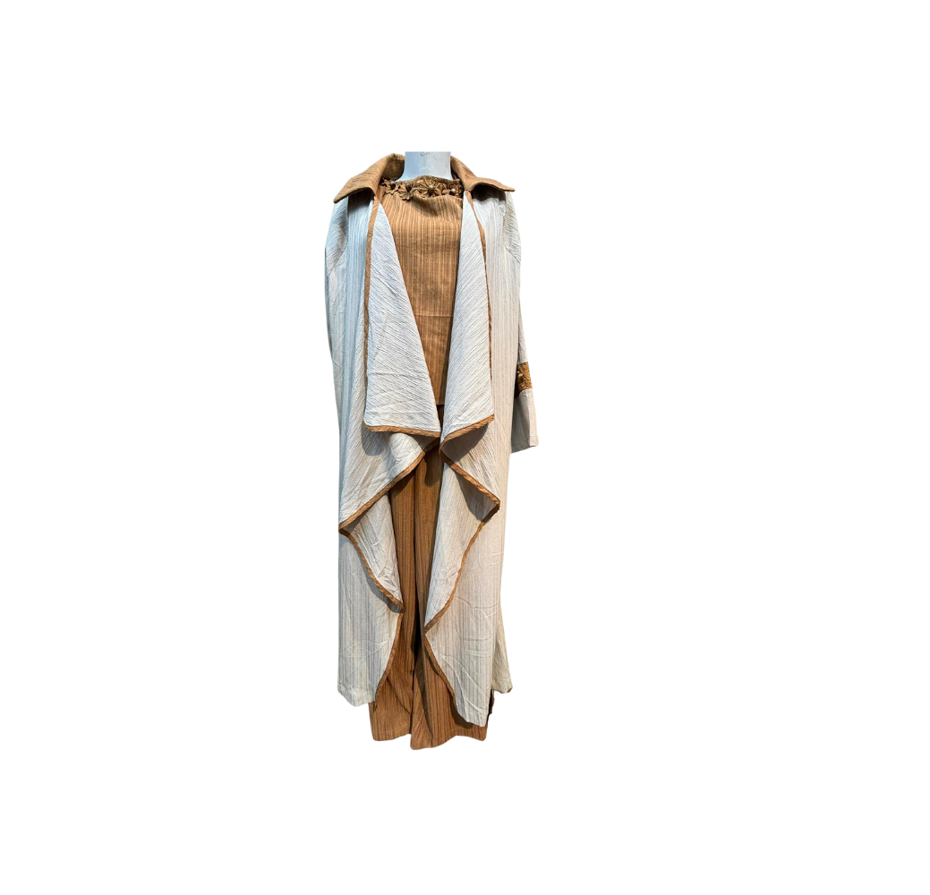 Ensemble d’été simple col brodé marron Ensemble d’été simple col brodé marron