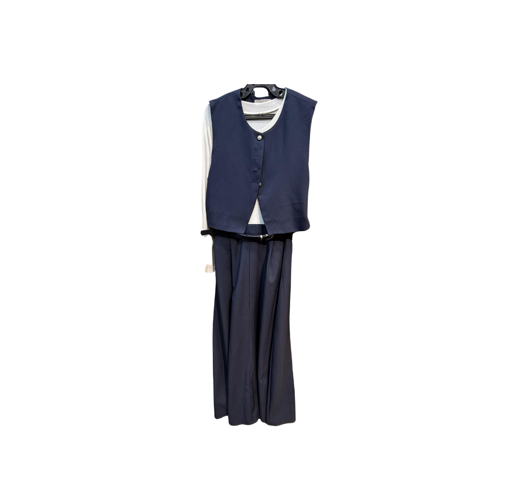 Robe effet 2 pièces bleu nuit