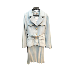 Tailleur jupe vert/gris