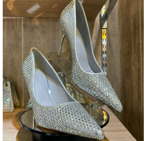 Escarpins à strass argenté – Les Jolie Shoes