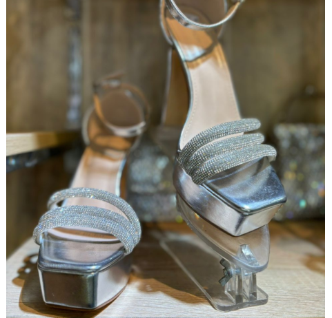 Sandales à talons plateforme strass – Les Jolie Shoes